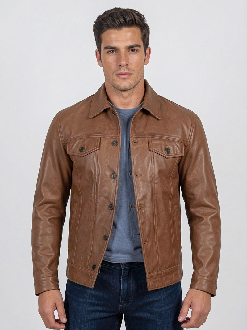 Men's Leather Trucker Jackets