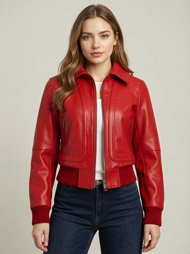 Women's Leather Bomber Jackets