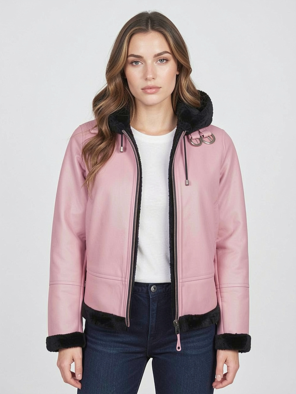 Women's Hooded Leather Jackets