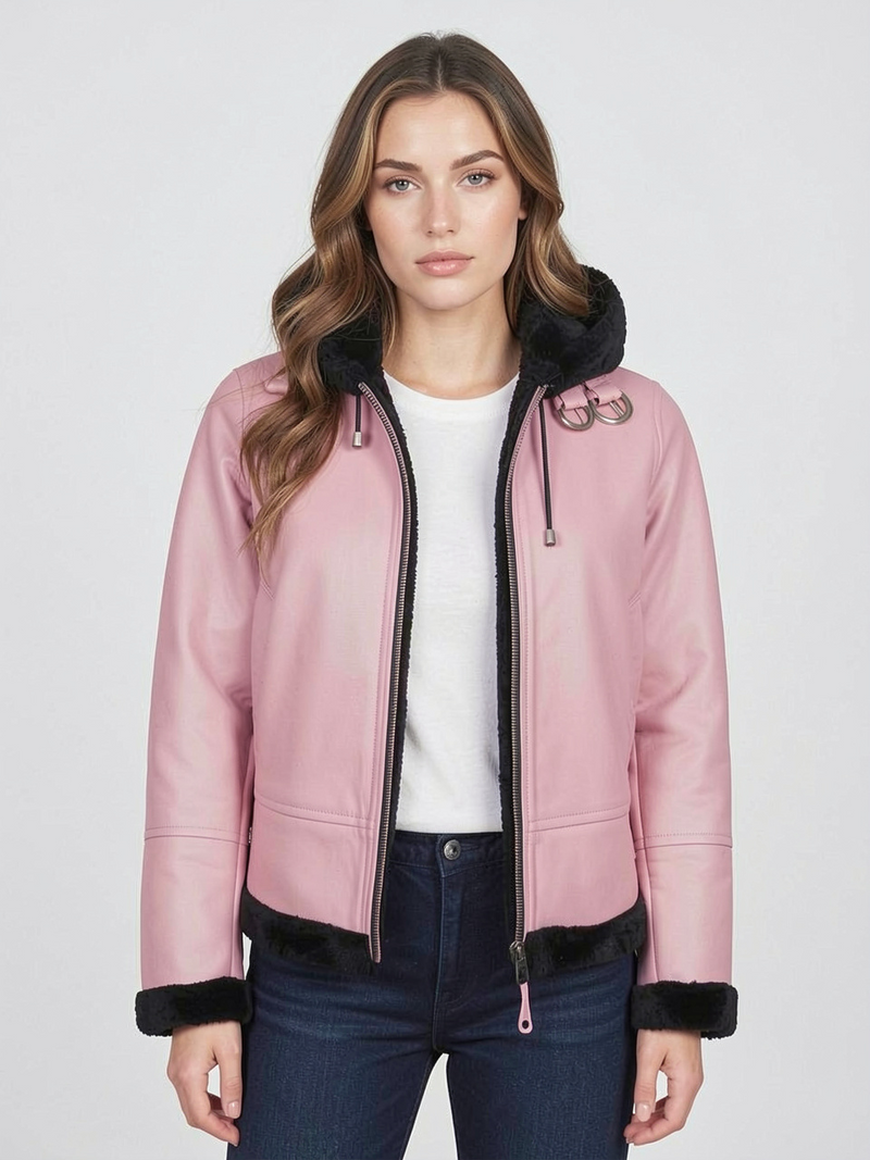 Women's Hooded Leather Jackets