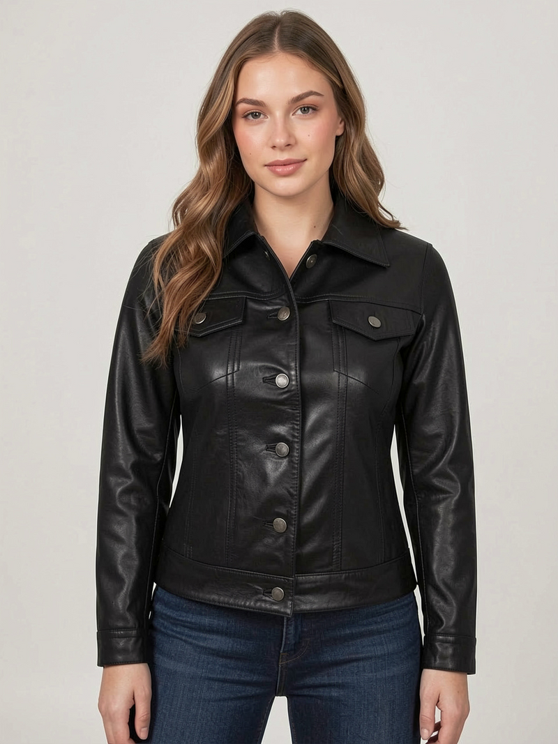 Women's Leather Trucker Jackets