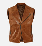 Men's Riders Edge Brown Leather Vest