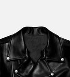 
womens biker leather double zipper jacket