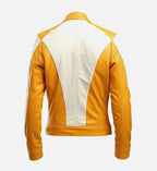 Men’s Retro Style Mustard Cafe Racer Leather Jacket