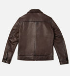 Men's Old English Shirt Collar Style Leather Jacket
