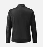 Men’s Quilted Shoulder Black Cafe Racer Leather Jacket