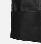 Men's Black Leather Vest