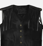 Men's Black Leather Vest