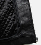 women minimal leather black jumper jacket
