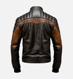 Men's Black Brown Biker Stylish Leather Jacket

