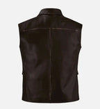 Men's Dark Brown Leather Vest
