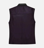 Men's Purple Leather Vest
