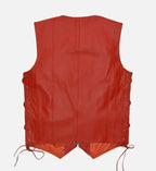 Men's Red Leather Vest
