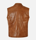 Men's Riders Edge Brown Leather Vest
