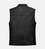 Men's Steel Crest Leather Biker Vest
