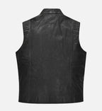 Men's Trailblazer Black Biker Leather Vest
