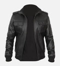 Mens vintage leather bomber jacket
