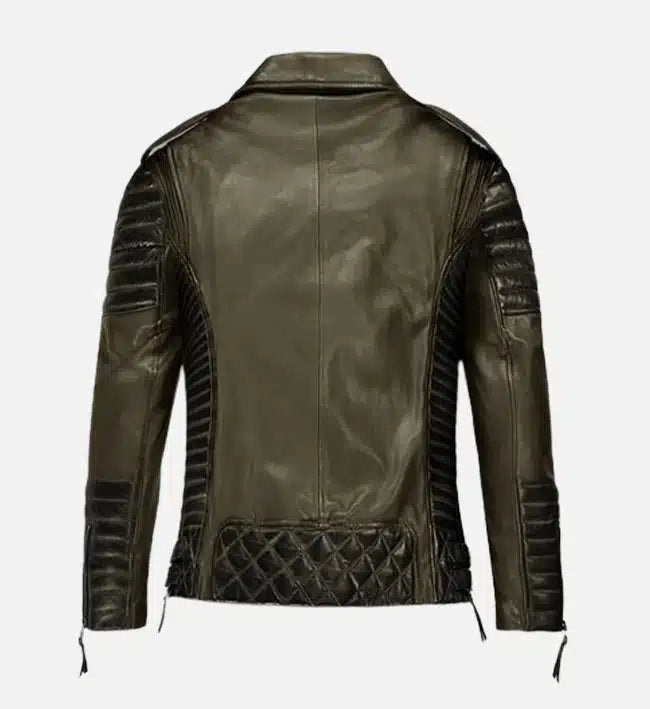 Men's Charles Burnt Olive Leather Jacket

