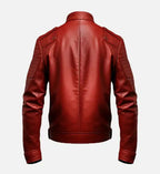 Men's Red Leather Biker Jacket
