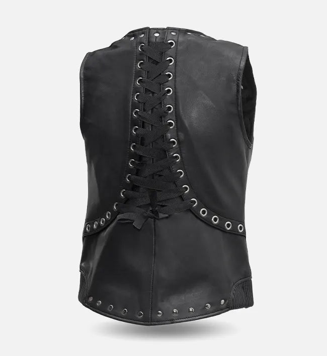 Women's Motorcycle Leather Vest
