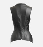 Women's Zester Black Leather Vest

