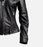 Womens black leather dasha jacket