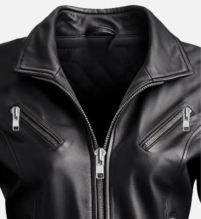 Womens leather dasha black jacket