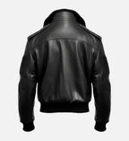 aviator black leather mens bomber jacket