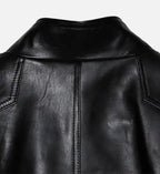 band collar biker leather jacket for men
