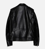 black biker jacket with double zipper for men
