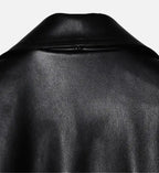 mens black zipper biker leather jacket
