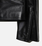 mens black zipper biker leather jacket
