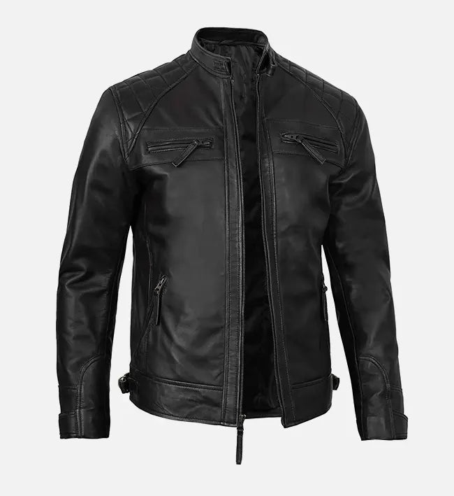 black cafe racer jacket for men

