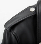 black classic biker leather jacket for women
