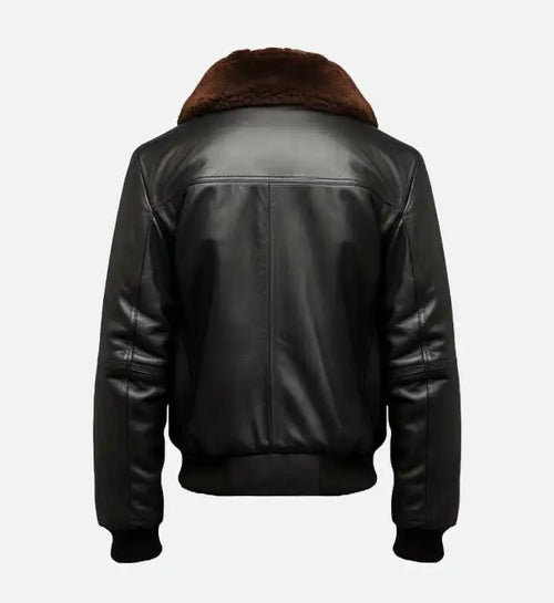 black g1 aviator leather mens jacket