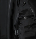women minimal leather black biker jacket
