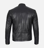 black leather cafe racer jacket for men
