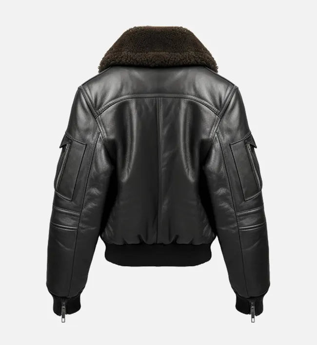 black leather g1 mens bomber jacket