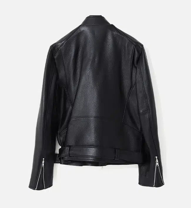black rider jacket with collar edge for men
