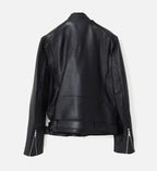 black rider jacket with collar edge for men
