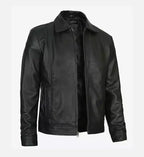 black slim fit jacket for men