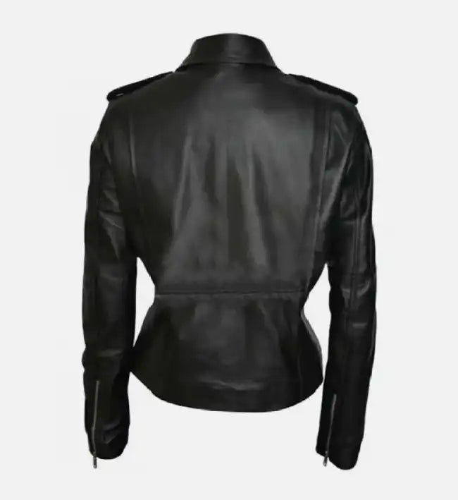 black stylish jessica jones leather jacket
