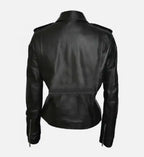 black stylish jessica jones leather jacket
