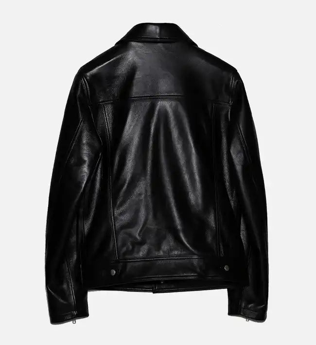 black trucker biker jacket for men