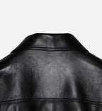 black trucker button jacket for women
