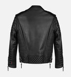 black leather biker jacket for men