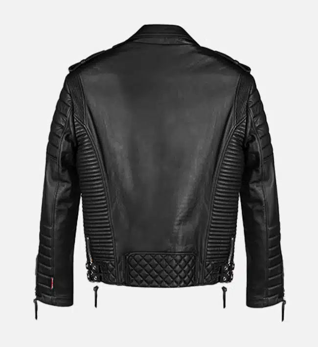 black leather biker jacket for men