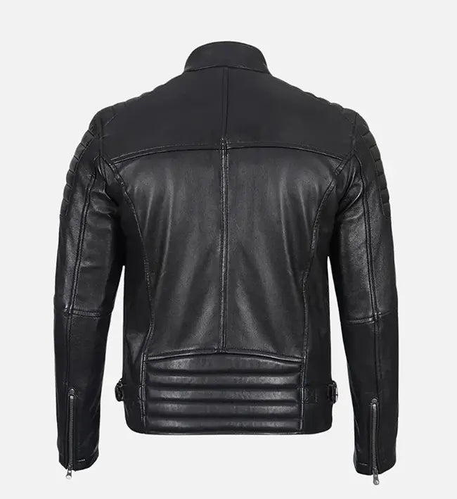 black leather sprint jacket for men
