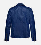 blue biker leather jacket for men