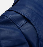 blue leather biker jacket for men
